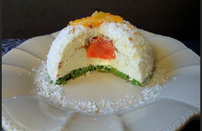 Entremet au cumbava et coeur de grapefruit curd (pamplemousse)