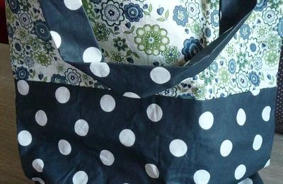 Tote bag en lin et tissu enduit