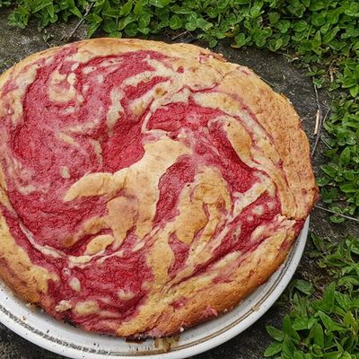 Marbré vanille-fraise