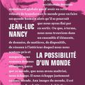 La possibilité d'un monde, de Jean-Luc Nancy