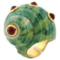 Ruby & Yellow Gold Shell Ring by Sabbadini, Italy
