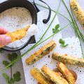 Frites Courgettes-Parmesan et Sauce Tahin aux Herbes (Veggie)