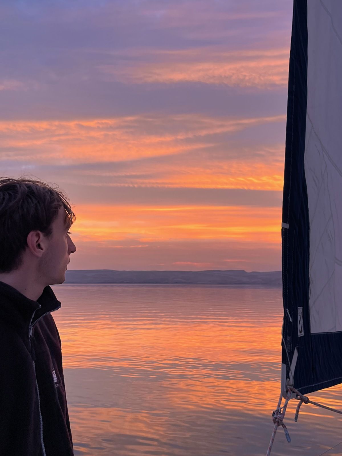 Coucher de soleil dans le Velebitski Kanal, dimanche 4 février 2024 (auteur/author Philippe Bensimon) (2)