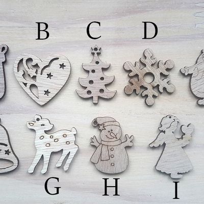 Breloques Noël en bois