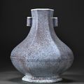 A very rare Jun-type faceted hu-form vase, Yongzheng six-character incised sela mark and of the period (1723-1735)