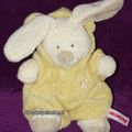 Doudou lapin jaune beige, déguisé en ours, Orchestra