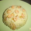 riz pilaf au poireau et crevettes