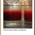 #142 - Gelée de coulis de tomate, crème de chèvre et vinaigrette au basilic