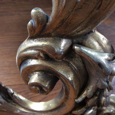 Chenets bronze rococo 