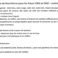 Liste de fournitures scolaires - rentrée 2018