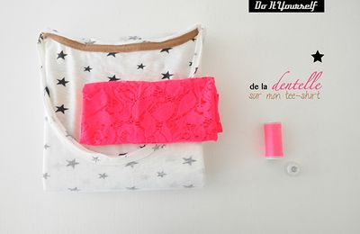 // DIY - De la dentelle sur mon tee-shirt