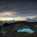 Sunrise on Kelimutu volcano