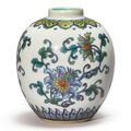 A rare doucai 'floral' jar, Qianlong seal mark and period (1736-1795)