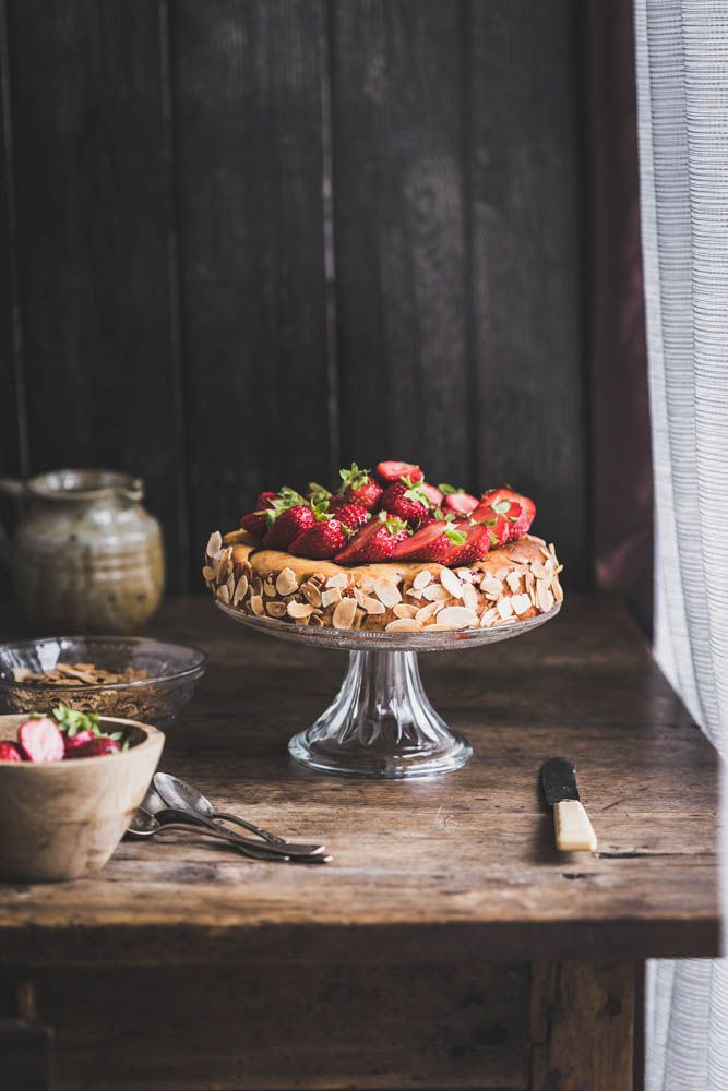 fraises, ricotta, gateau fete des pères, fete des mères, facile, rapide, sans gluten, amande