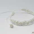 Bracelet en micro-macramé blanc - White wavy macrame bracelet