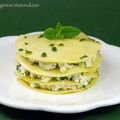 Lasagnes aux courgettes, menthe et brousse