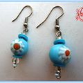 Boucles fleurs bleues soleil