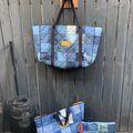 Couture sans tuto : patchwork de jean / pochette , sac, cabas