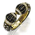 18 karat gold, enamel and diamond bangle-bracelet, David Webb