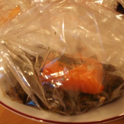 Papillote de saumon et épinards