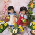 Pâques dans la cour jardin