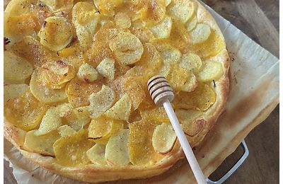 Tarte fine potiron et parmesan