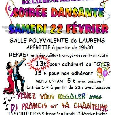 Soirée Dansante Samedi 22 Février 2014