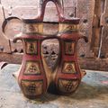 Ancienne Gargoulette Vase Double à Anse Poterie Kabyle Grande Kabylie / Ref K13