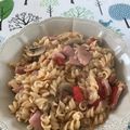 One pot pasta lardons tomates