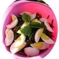 Salade de haricots verts vinaigrette basilic