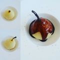 Poire pochée sauce au chocolat 