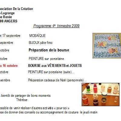 Programme du 4ème trimestre 2009
