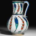 An Iznik pottery jug, Ottoman Turkey, circa 1560