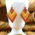 Ensemble bracelet et BO orangé - Orange set earrings and bracelet