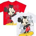 T shirt Mickey en rouge ou blanc du 2 ans au 6