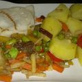 Cabillaud, légumes asiatiques et pommes de terre