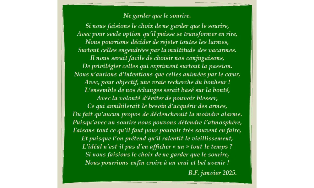 Ne garder que le sourire