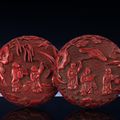 A finely carved Ming cinnabar lacquer box and cover, Ming dynasty, 16th-17th century