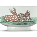 A famille-verte 'Deer' bowl, Qing dynasty, late Kangxi-Yongzheng period