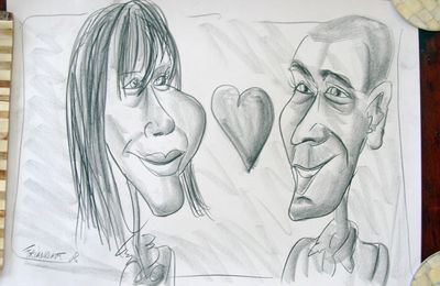 Un caricaturiste en ESPAGNE Eté 2008 : soirée chez TANIA  et JOSE avec FRIANDART