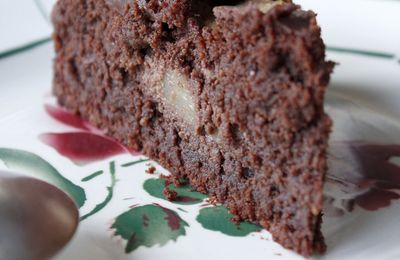 gâteau au chocolat, amande & poire