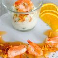 Rivièrra de mangue et ses crevettes, risotto mozzarelle