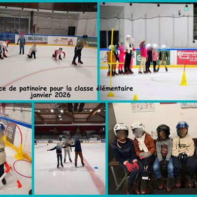 sport de saison! patinoire pour la classe élémentaire