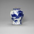 A blue and white baluster vase, Kangxi