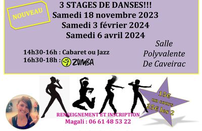 Stages de Danses et Zumba pour 2023-2024