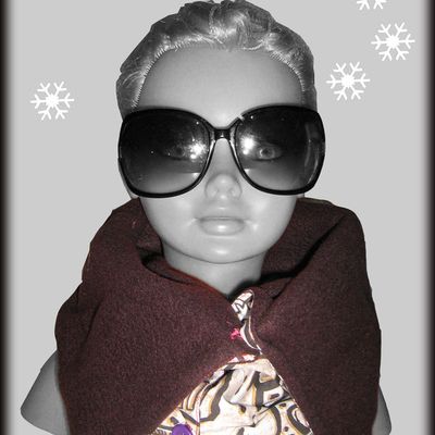 Col boutonné en coton et polaire