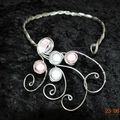 Collier de mariage argent et rose pastel 