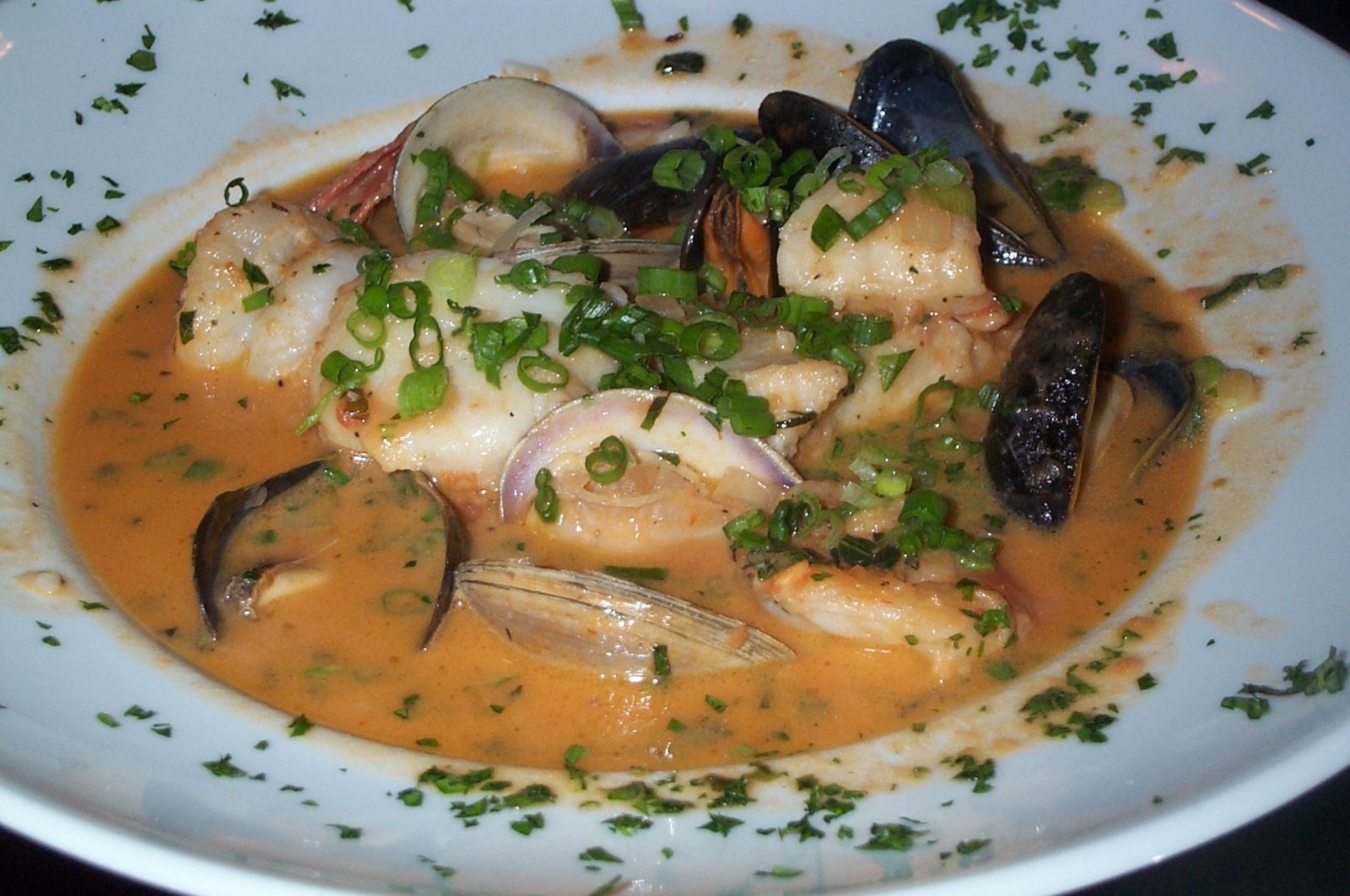 Bouillabaisse served in a Brazilian restaurant