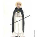 Aquarelle de saint Thomas d'Aquin, docteur de l'Eglise