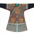 A brown embroidered 'dragon' robe (jifu), Qing dynasty, 19th century